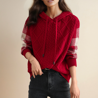 Sara – Cable Knit Hooded Sweater