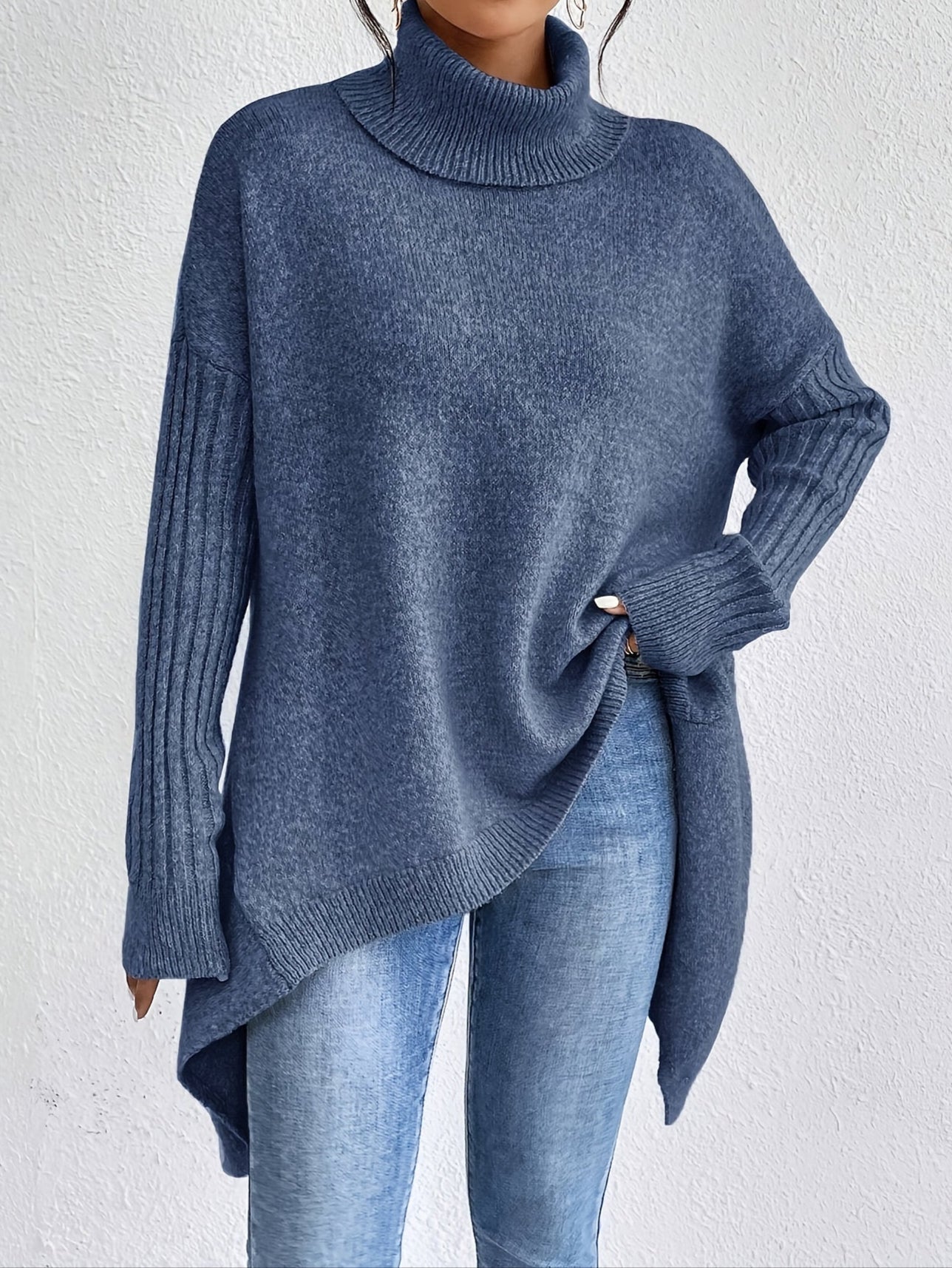 Erica – Oversized Turtleneck Knit Sweater