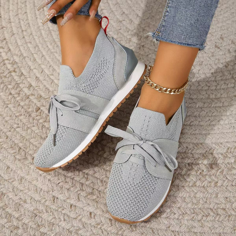Charlene – Lace-Up Knit Sneakers