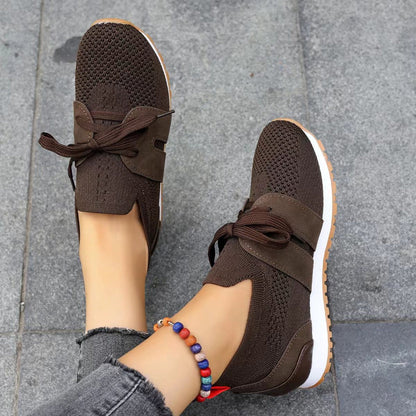Charlene – Lace-Up Knit Sneakers