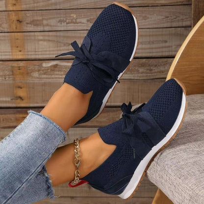 Charlene – Lace-Up Knit Sneakers