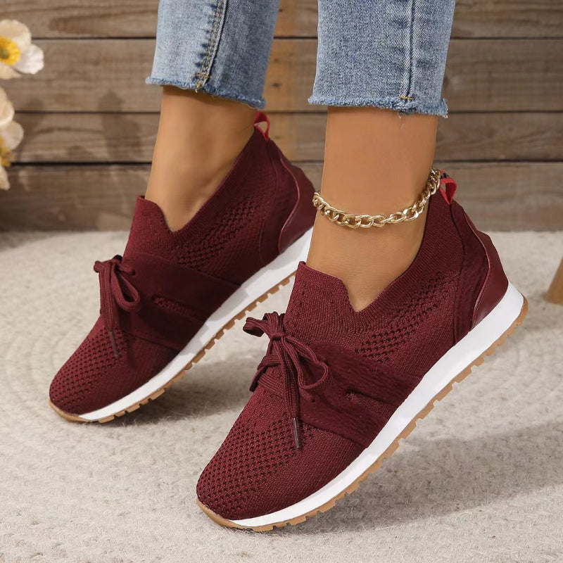 Charlene – Lace-Up Knit Sneakers