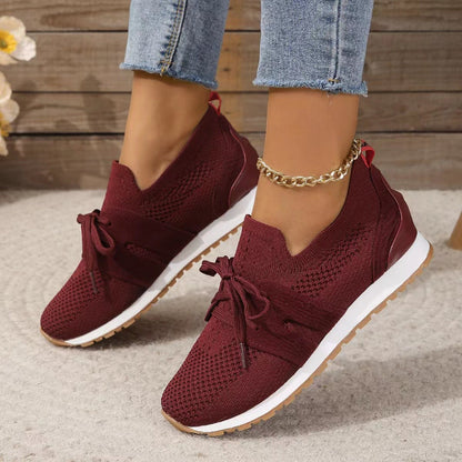 Charlene – Lace-Up Knit Sneakers