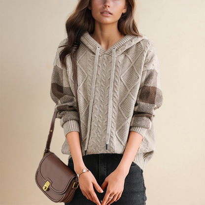 Sara – Cable Knit Hooded Sweater