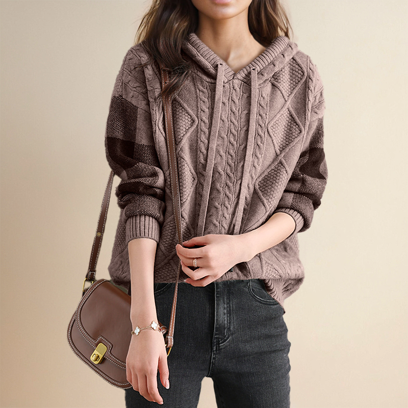Sara – Cable Knit Hooded Sweater