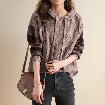 Sara – Cable Knit Hooded Sweater