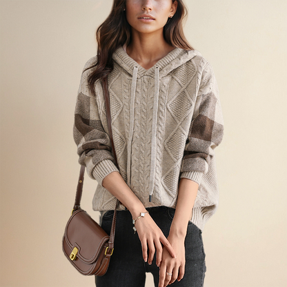 Sara – Cable Knit Hooded Sweater
