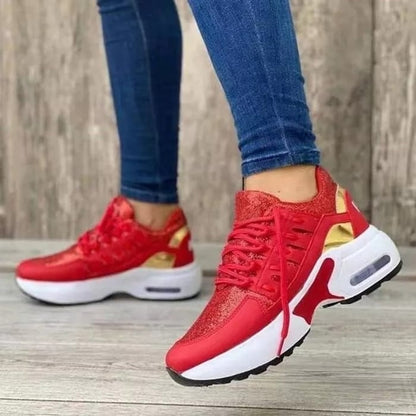 Kara – Lace-Up Cushioned Sole Sneakers