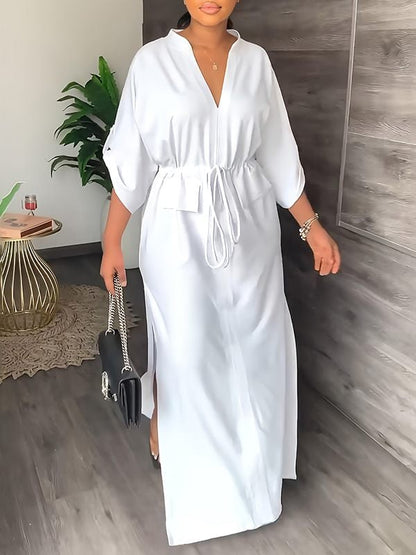 Merle – Drawstring Waist Relaxed Maxi Dress