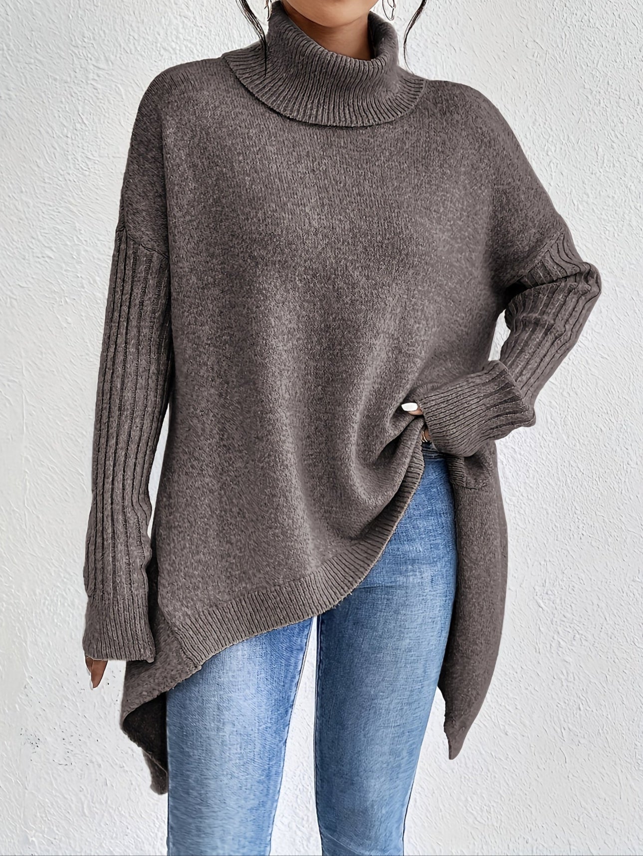 Erica – Oversized Turtleneck Knit Sweater