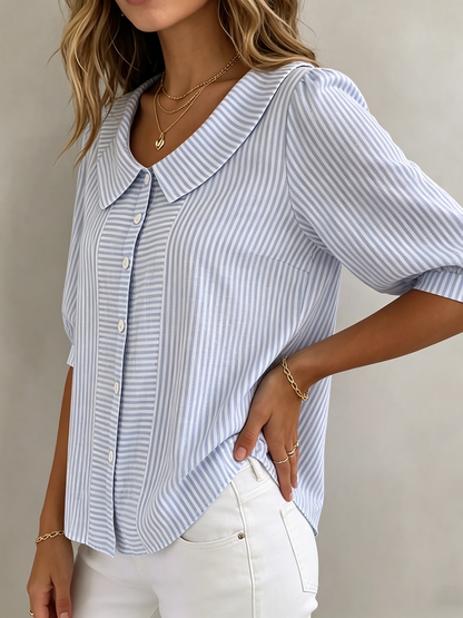 Marcy – Striped Peter Pan Collar Blouse