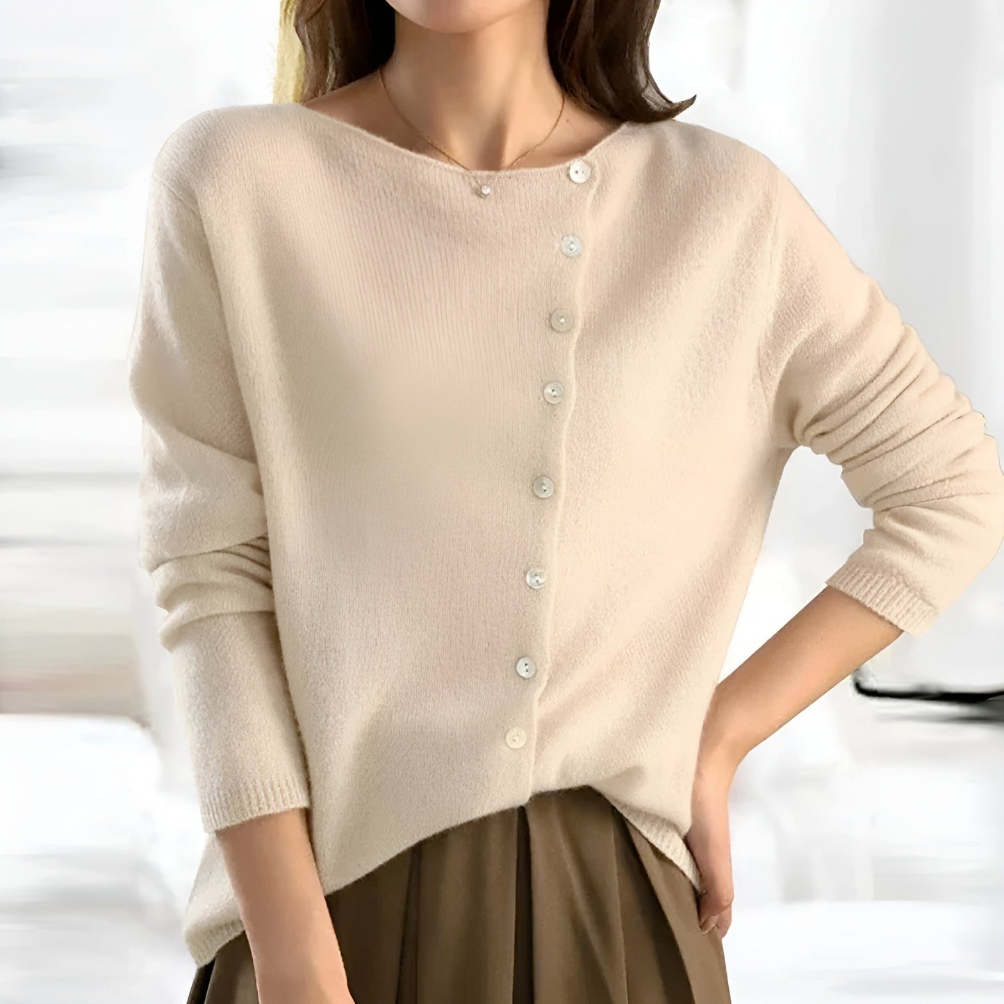 Evelyn – Button-Front Knit Cardigan
