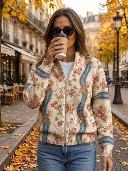 Diane – Floral Print Zip-Up Jacket