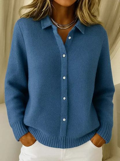 Verna – Textured Knit Button-Up Cardigan