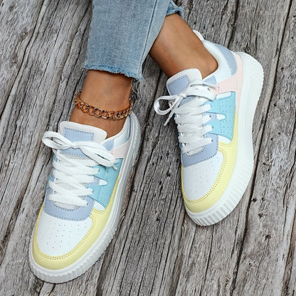 Vivian – Lace-Up Colorblock Platform Sneakers
