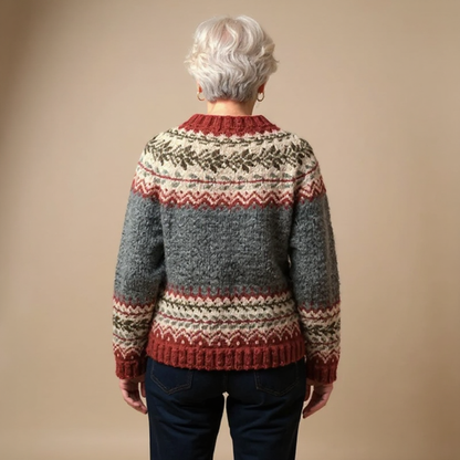 Paulette – Fair Isle Knit Button-Up Cardigan