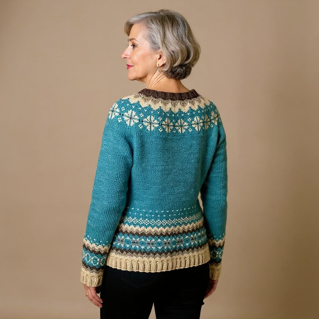 Lena – Fair Isle Button-Up Knit Cardigan