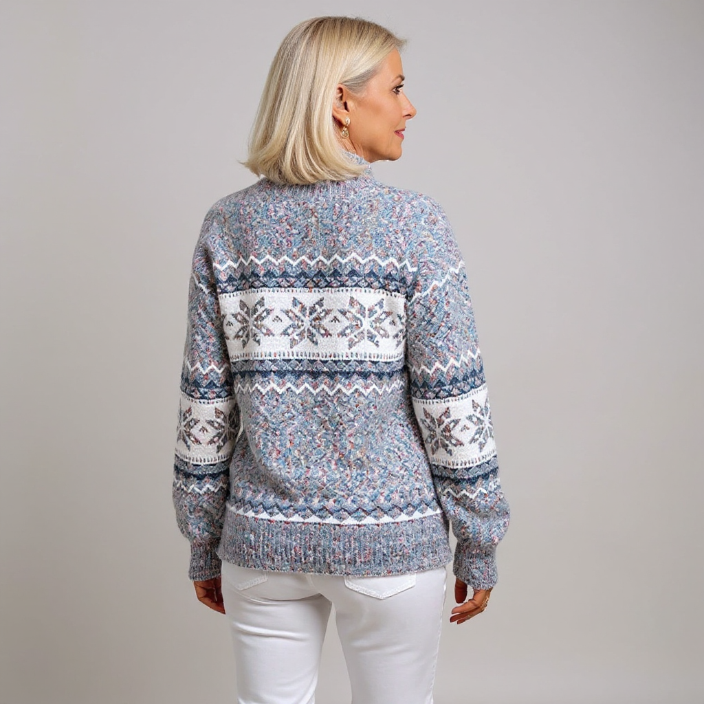 Vivien – Nordic Snowflake Knit Sweater