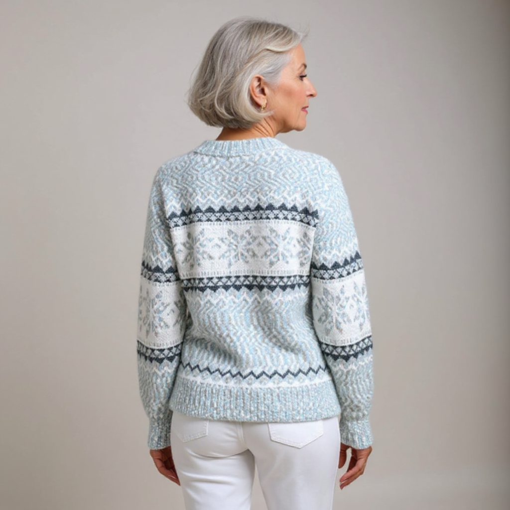 Vivien – Nordic Snowflake Knit Sweater