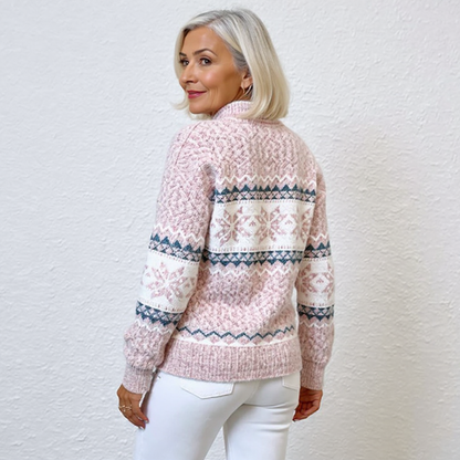 Vivien – Nordic Snowflake Knit Sweater