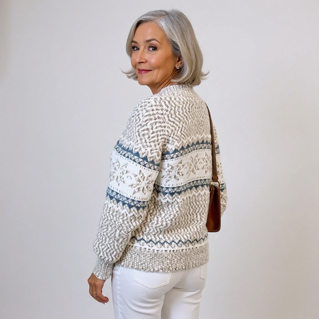 Vivien – Nordic Snowflake Knit Sweater