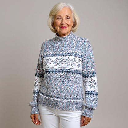 Vivien – Nordic Snowflake Knit Sweater