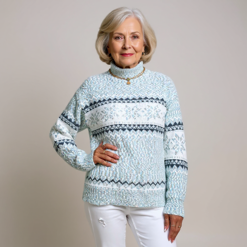 Vivien – Nordic Snowflake Knit Sweater