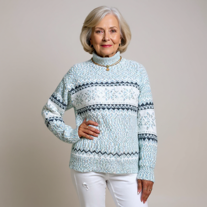 Vivien – Nordic Snowflake Knit Sweater