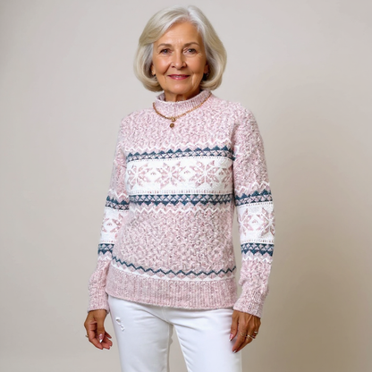 Vivien – Nordic Snowflake Knit Sweater