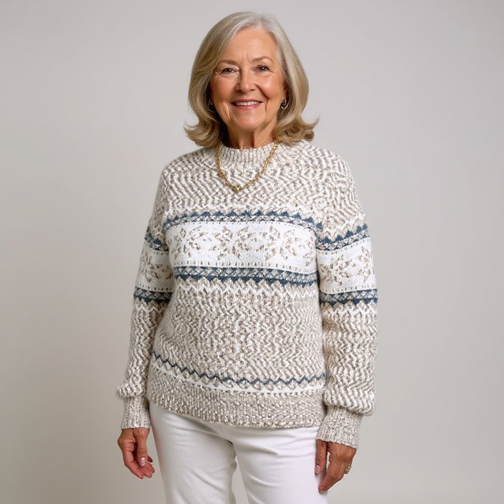 Vivien – Nordic Snowflake Knit Sweater