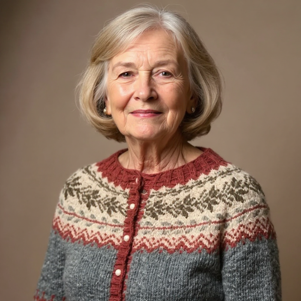 Paulette – Fair Isle Knit Button-Up Cardigan