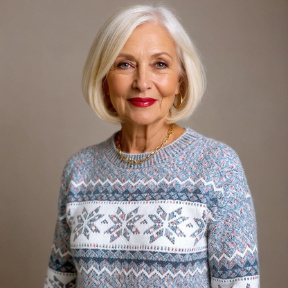 Vivien – Nordic Snowflake Knit Sweater