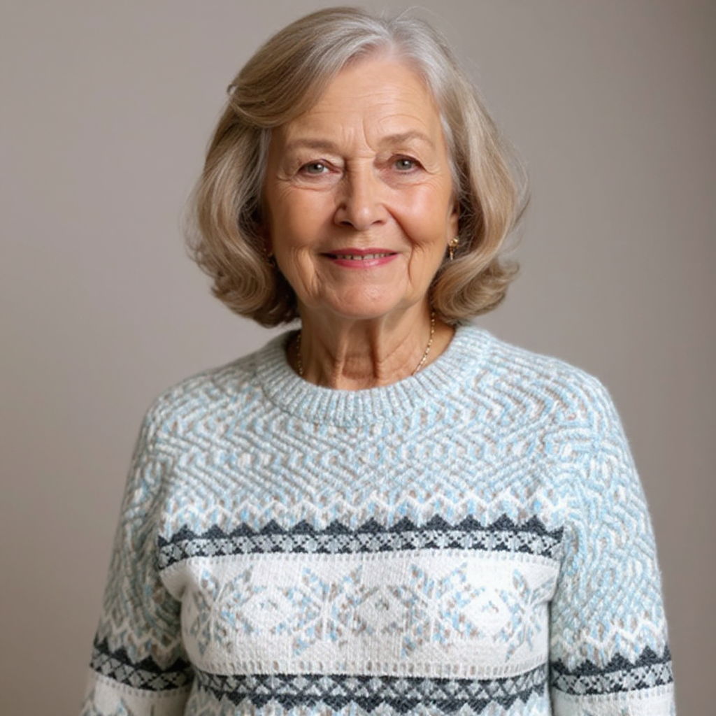 Vivien – Nordic Snowflake Knit Sweater