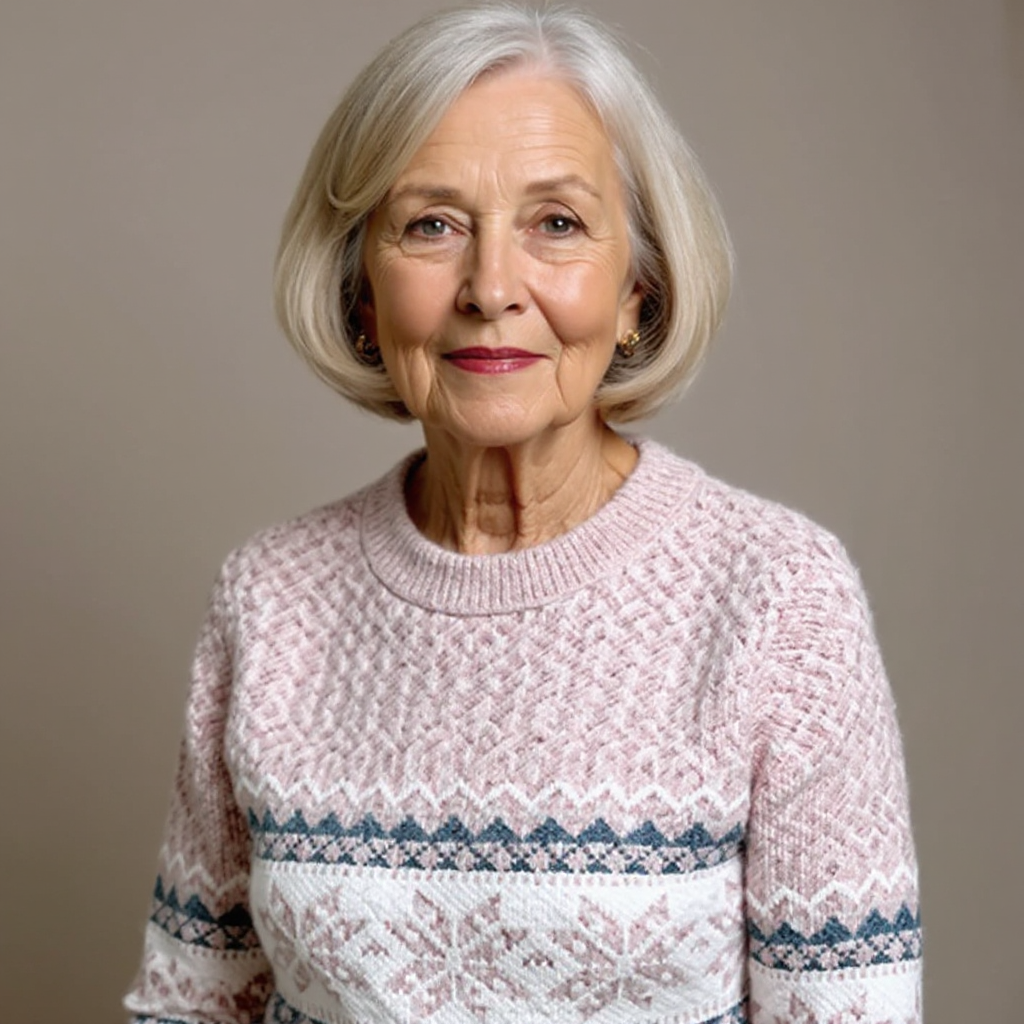 Vivien – Nordic Snowflake Knit Sweater