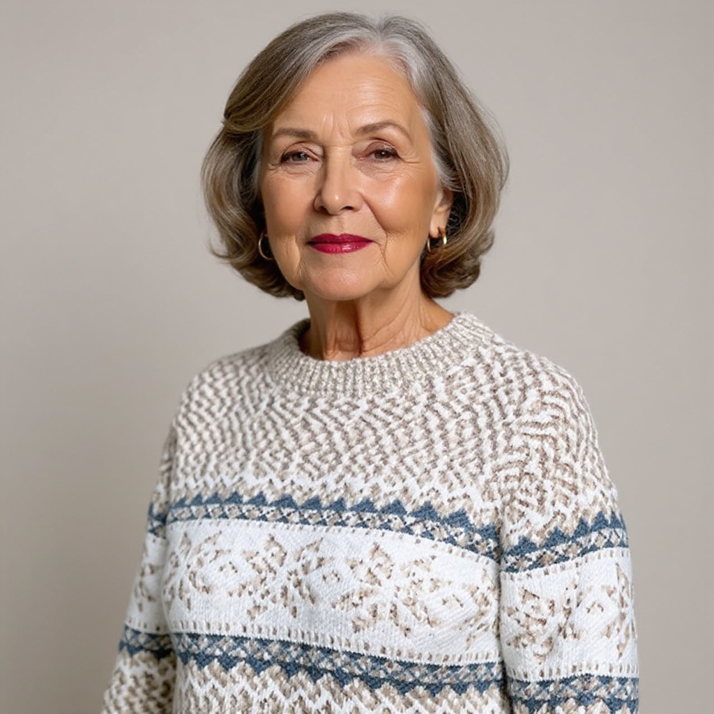 Vivien – Nordic Snowflake Knit Sweater