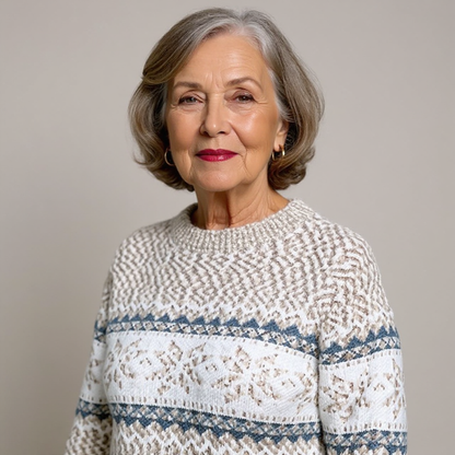 Vivien – Nordic Snowflake Knit Sweater