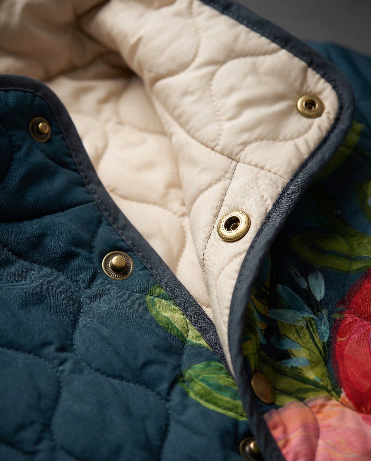 Jeanne – Vintage Floral Print Quilted Jacket