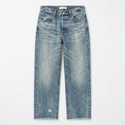 Marjorie – Cropped Straight Leg Fringed Jeans