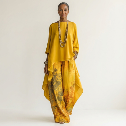 Joyce – Asymmetric Tunic and Wide-Leg Pants Set