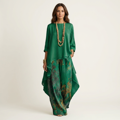 Joyce – Asymmetric Tunic and Wide-Leg Pants Set
