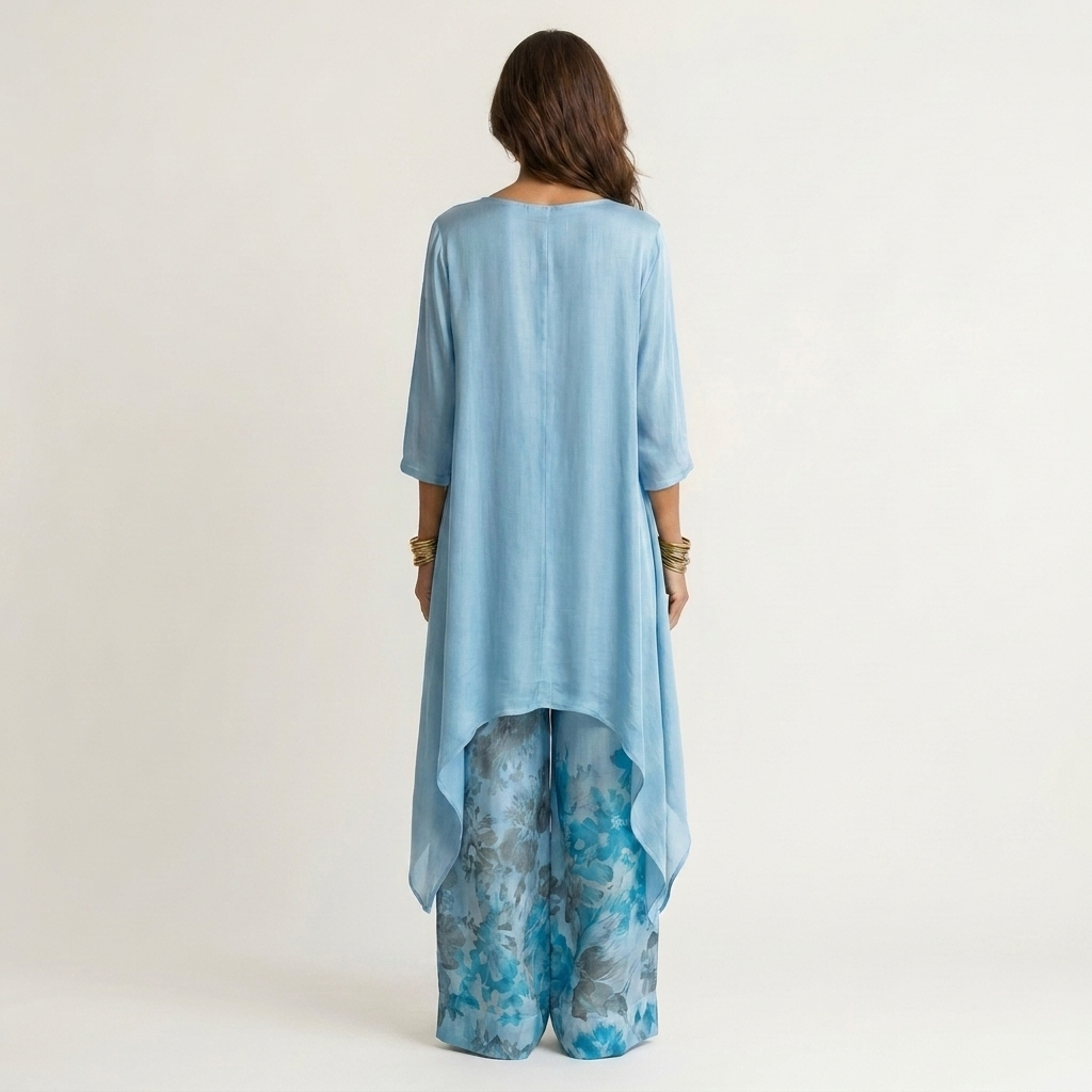 Joyce – Asymmetric Tunic and Wide-Leg Pants Set