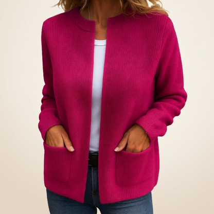 Vera – Open-Front Ribbed Knit Cardigan