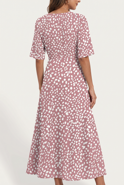 Thelma – Tummy Covering Spot Print Midi Dress