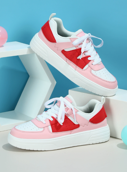 Laura – Color Block Lace-Up Sneakers