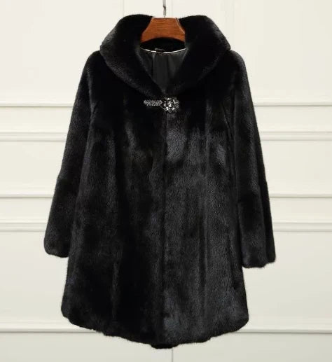 Marsha – Plush Faux Fur Hooded Coat