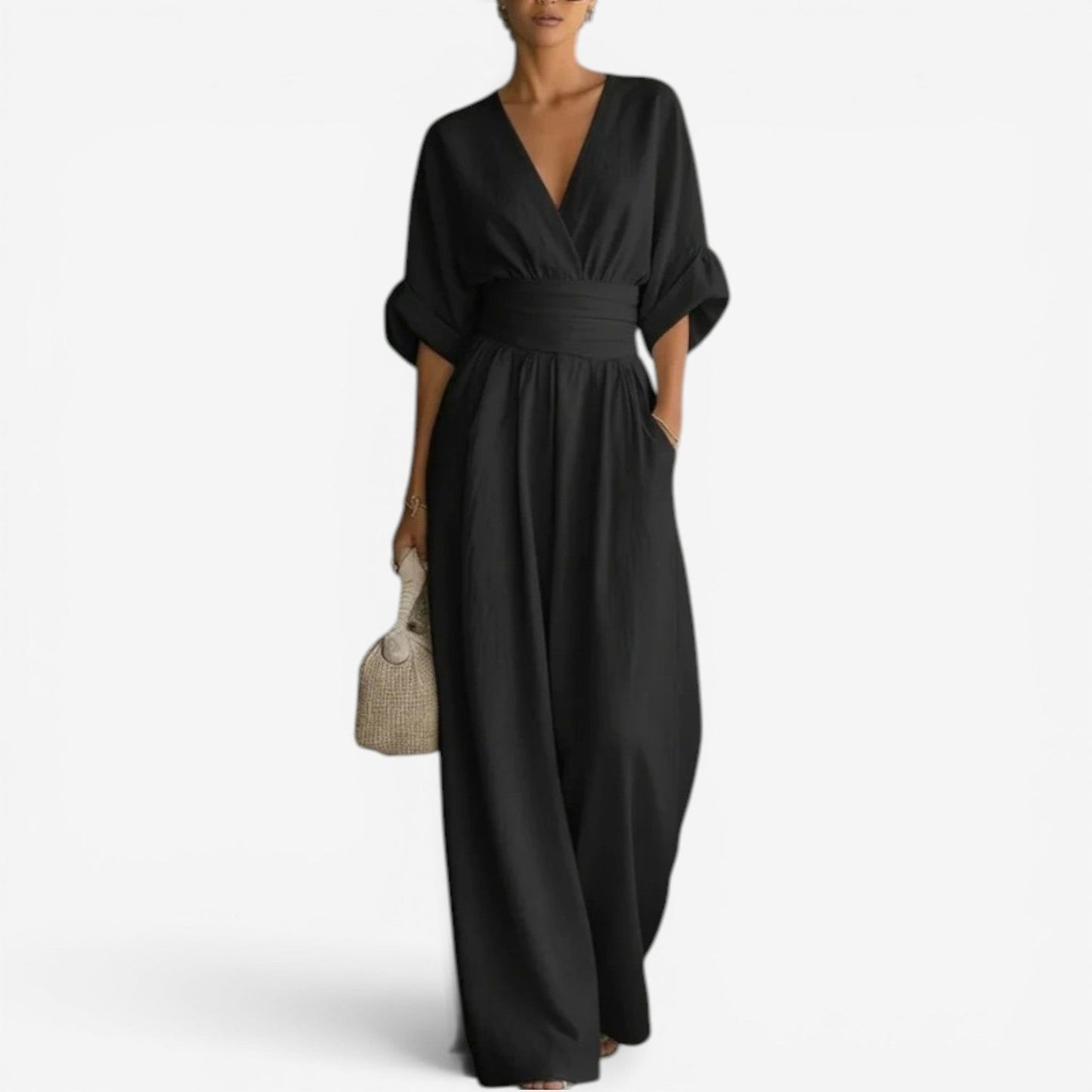 Dolores – Wide Leg Cinched Waist Jumpsuit