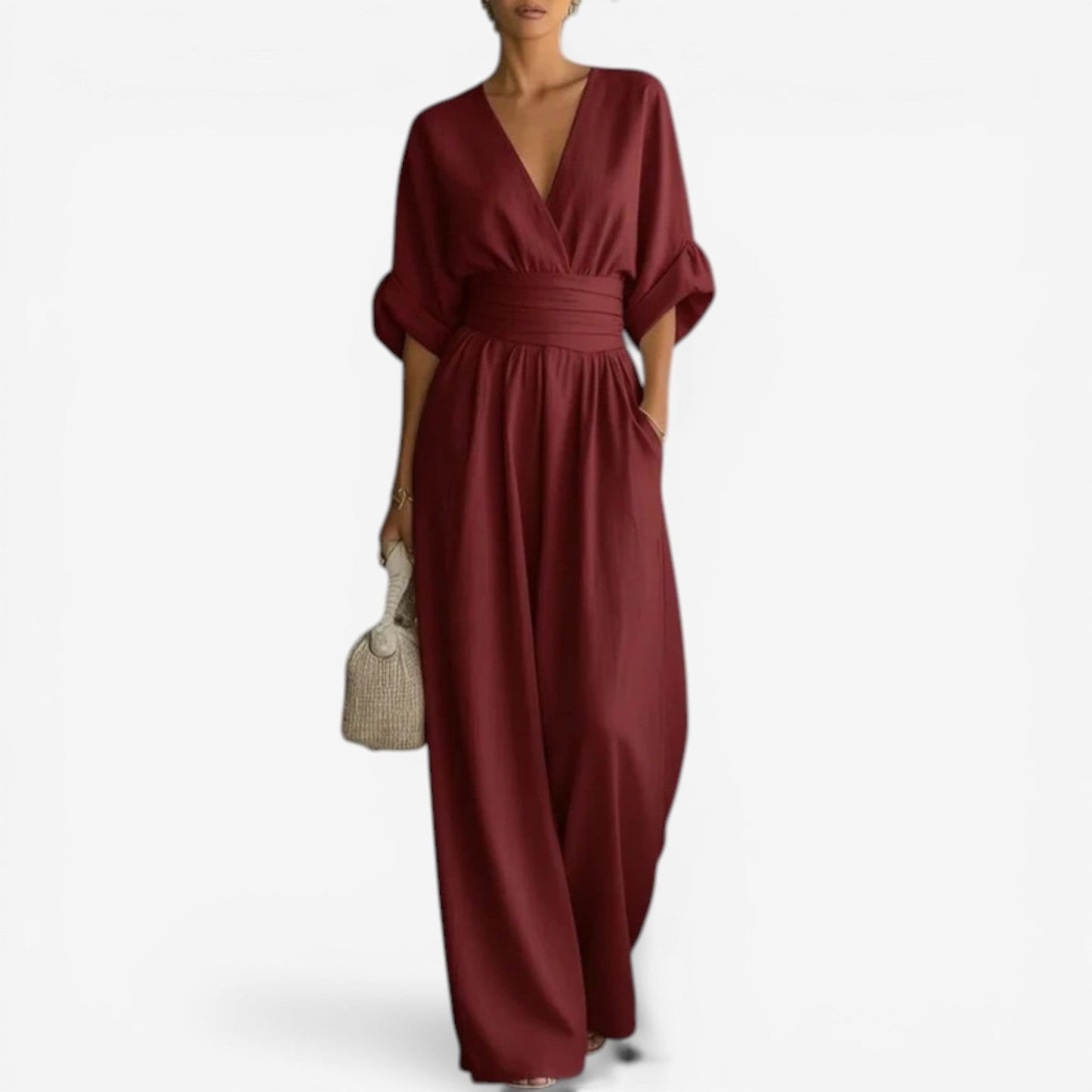 Dolores – Wide Leg Cinched Waist Jumpsuit