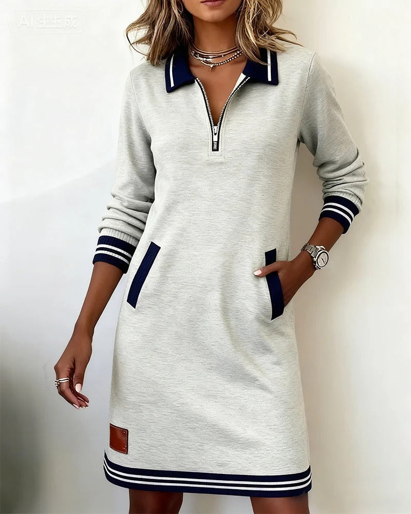 Sabrina – Zip Collar Sporty Mini Dress