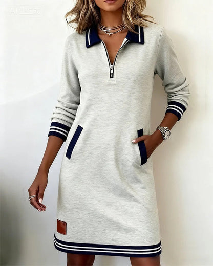 Sabrina – Zip Collar Sporty Mini Dress