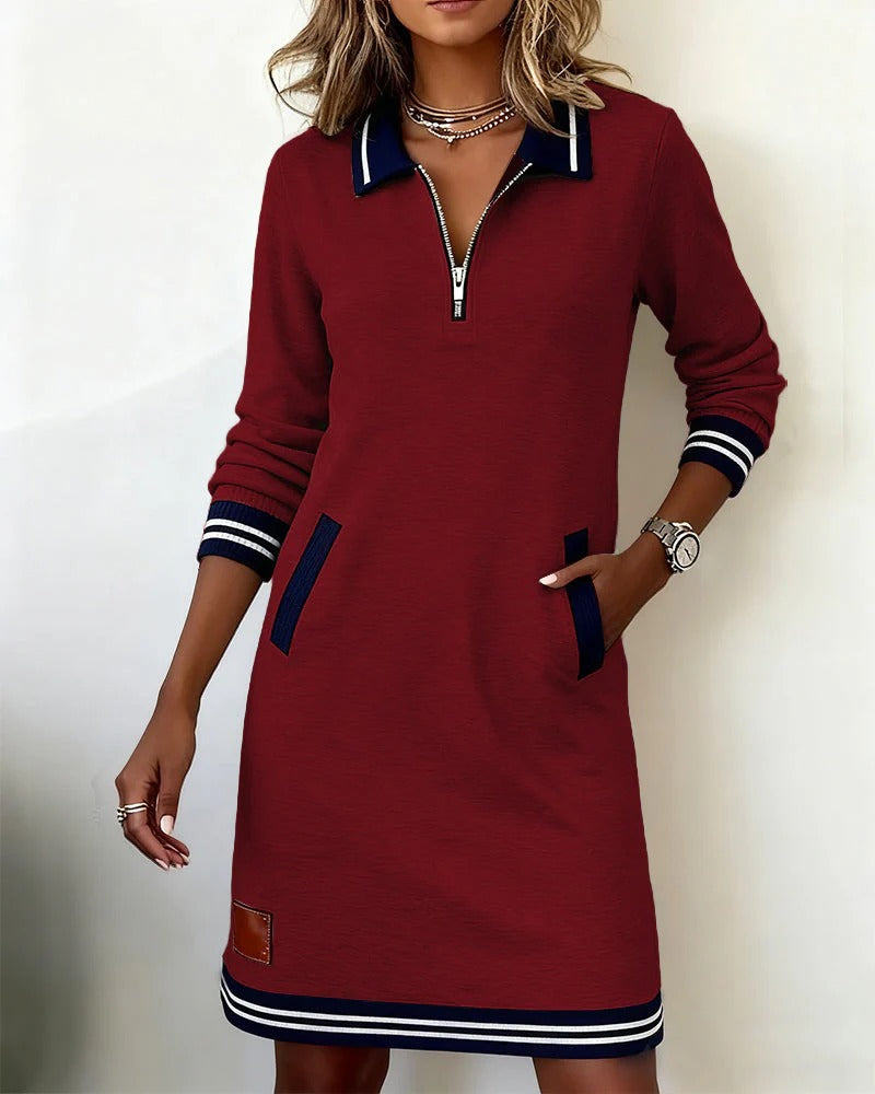 Sabrina – Zip Collar Sporty Mini Dress